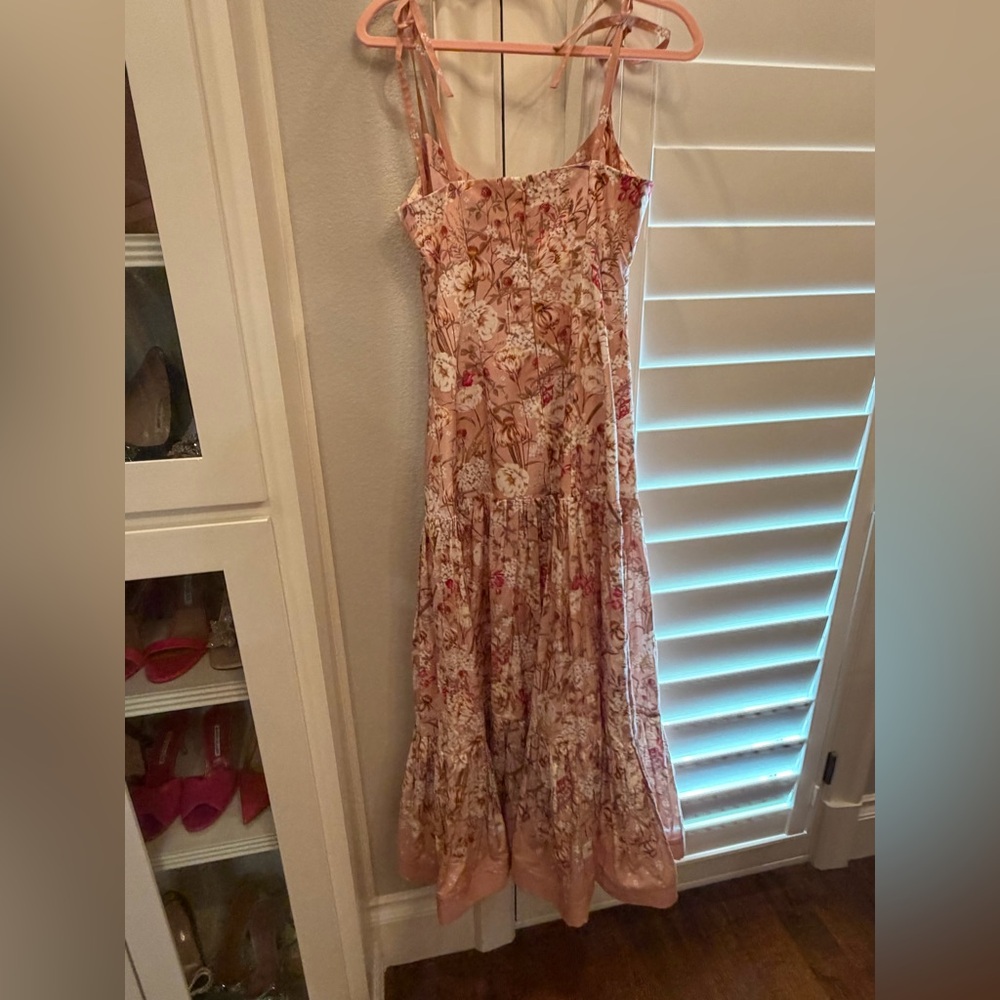 Aqua Blu Dusty Pink Floral Spaghetti-Strap Maxi Dress. NWOT. Size M - Picture 4 of 7